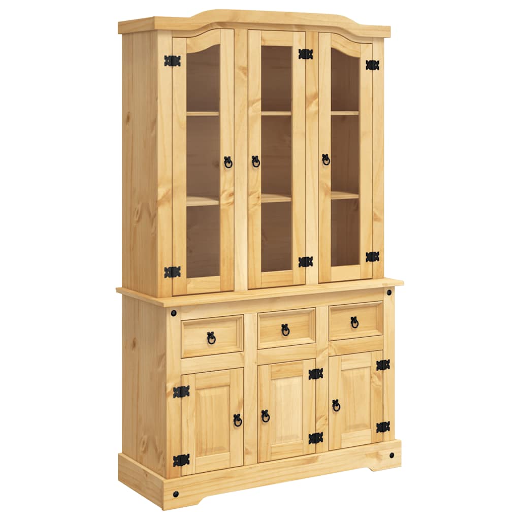 Visoka komoda Corona smeđa 112x43x196 cm borovina meksički stil