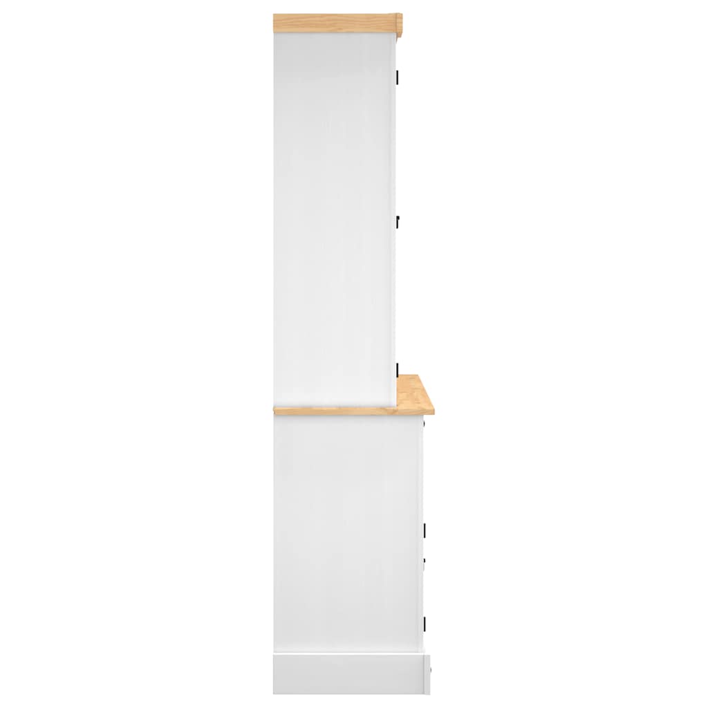 Visoka komoda Corona bijela 112x43x196cm borovina meksički stil