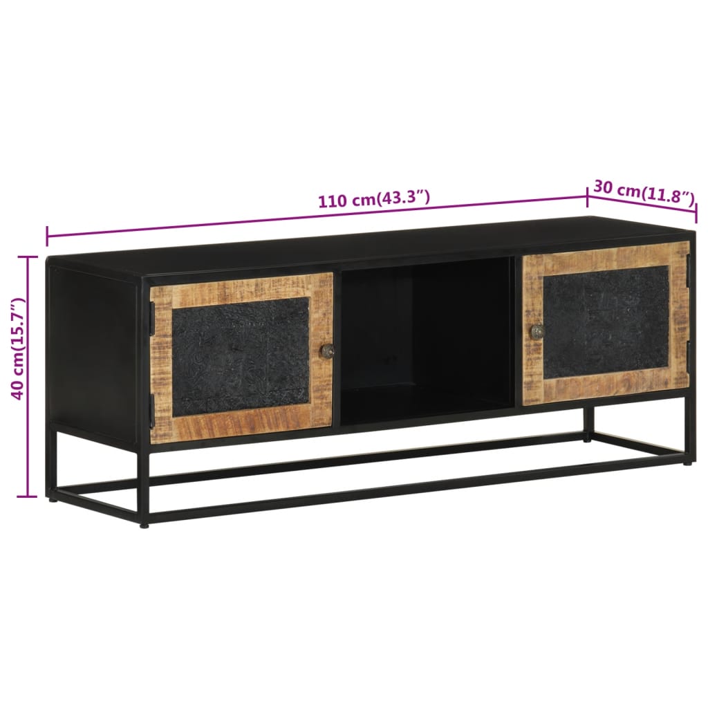 TV ormarić 110 x 30 x 40 cm od masivnog drva manga i željeza