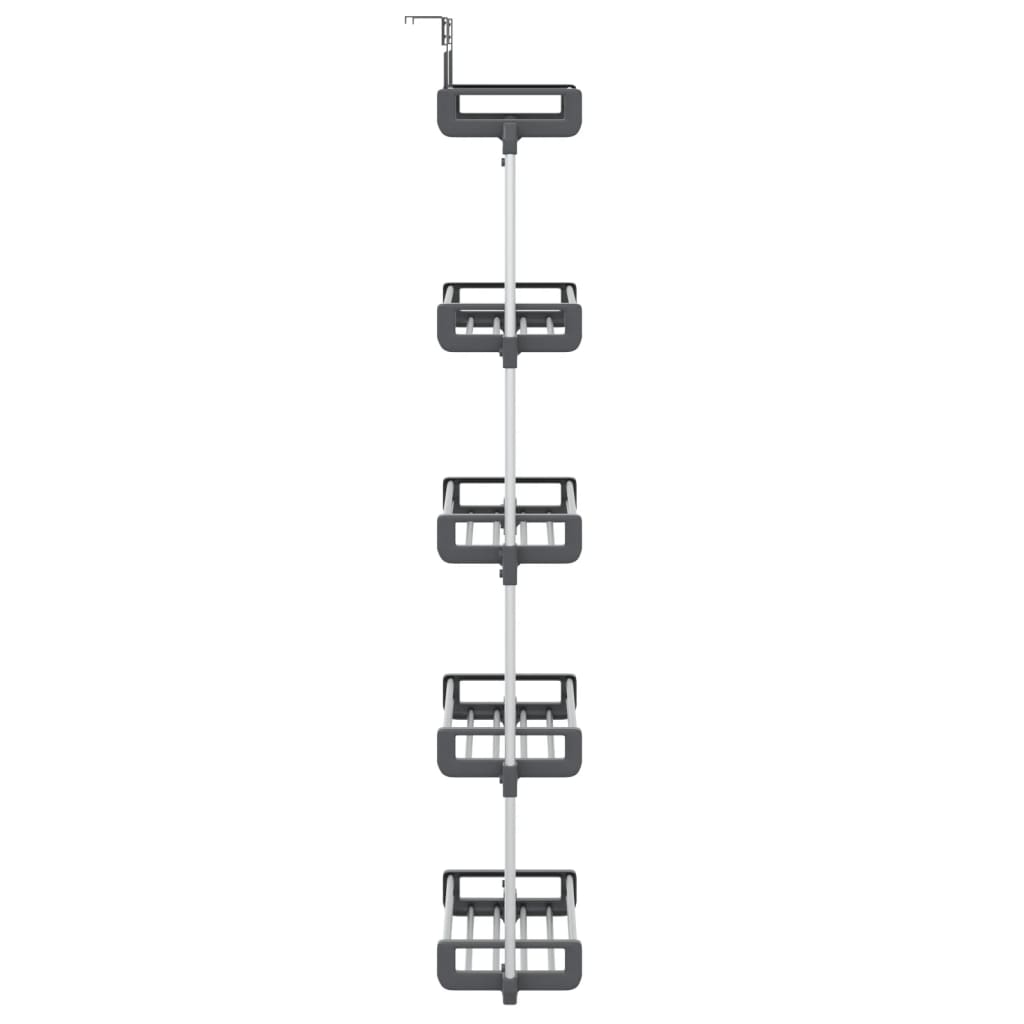Organizator za vrata s 5 polica 52 x 20 x 135 cm aluminijski