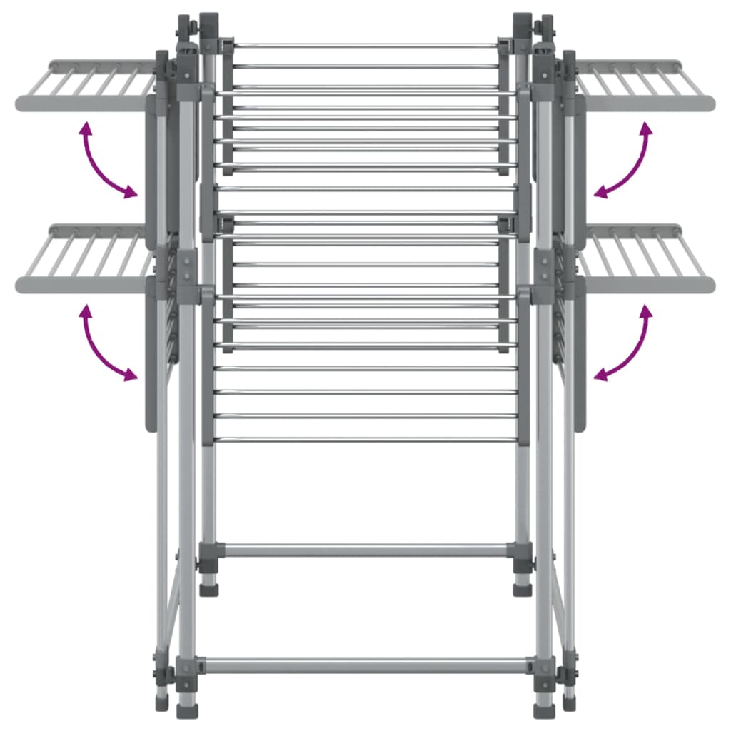 Stalak za sušenje rublja 107 x 107 x 120 cm aluminijski
