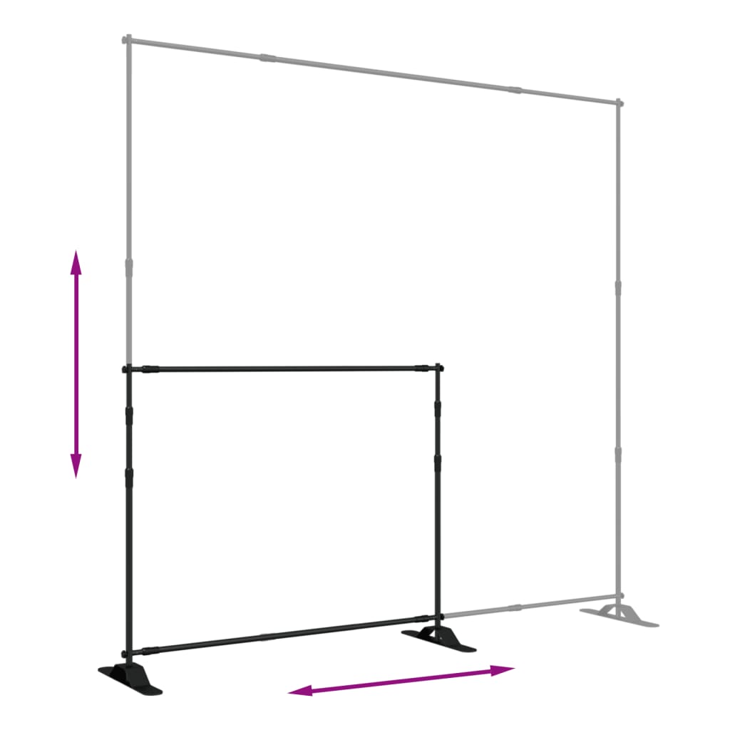 Stalak za pozadinu crni 254 x 243 cm čelični