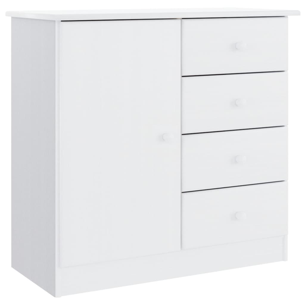 Visoka komoda ALTA bijela 77 x 35 x 165 cm od masivne borovine