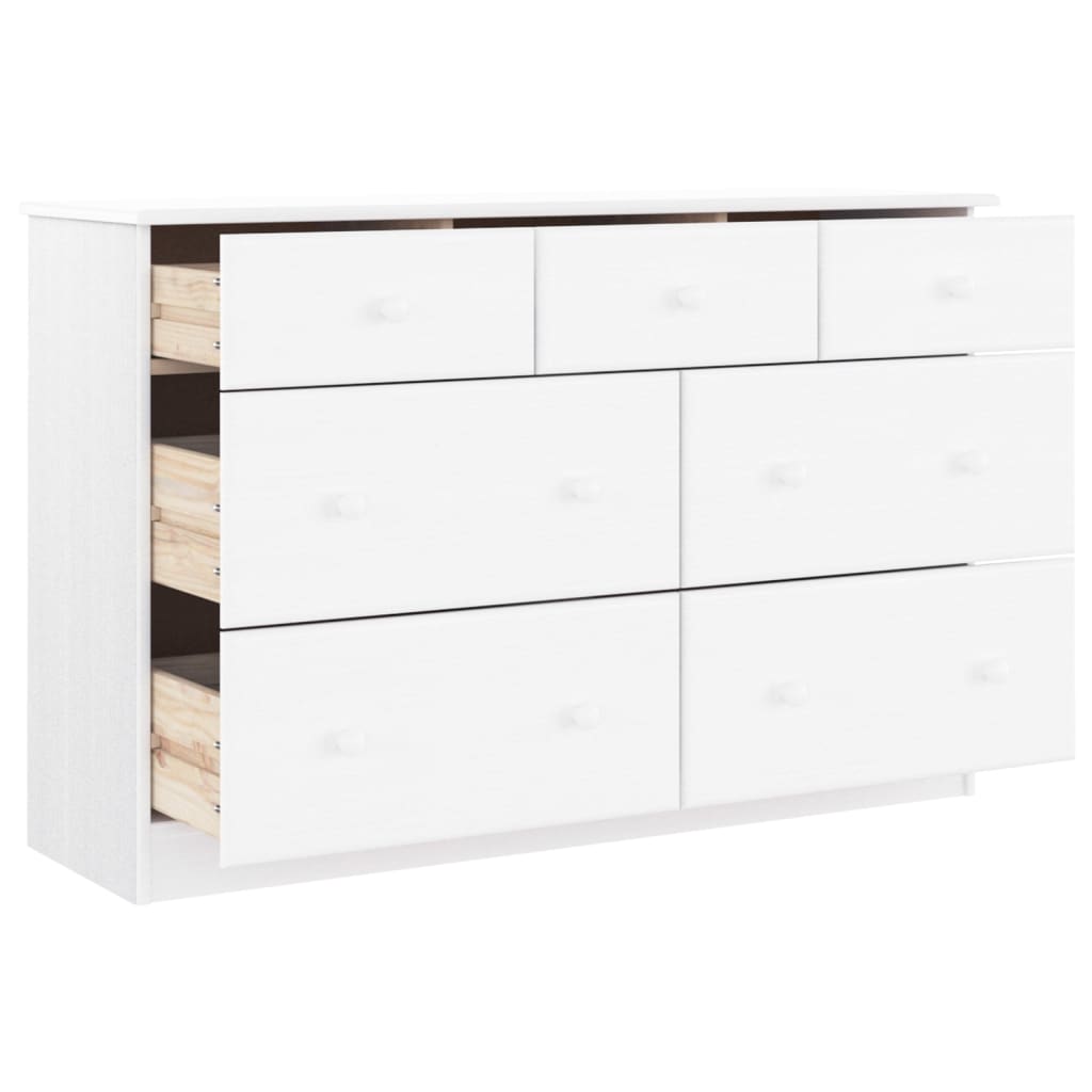 Ladičar ALTA bijeli 112 x 35 x 73 cm od masivne borovine
