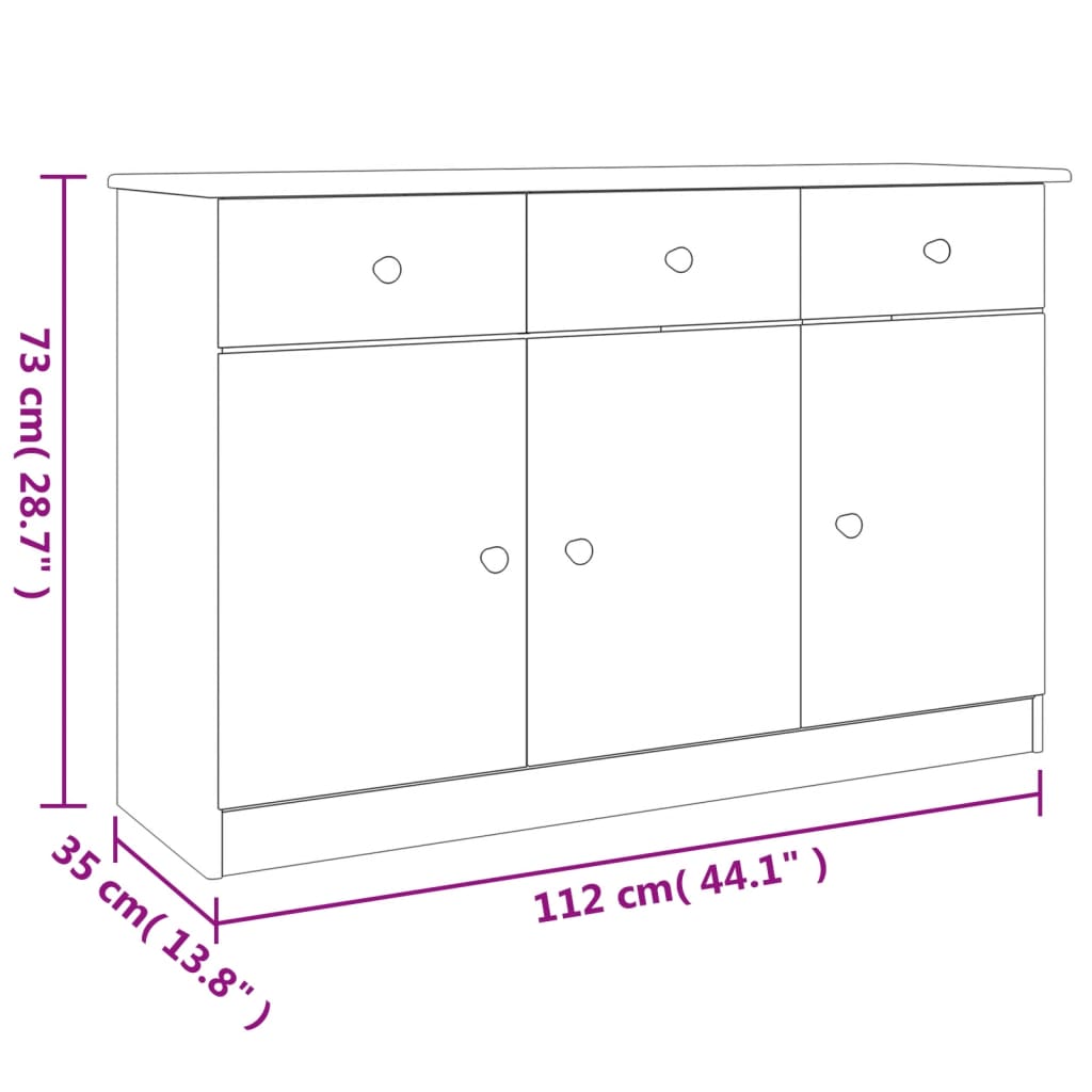 Komoda ALTA 112 x 35 x 73 cm od masivne borovine