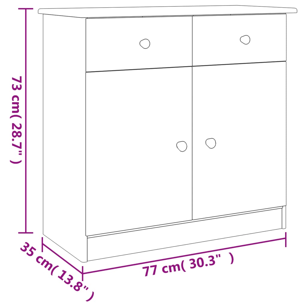Komoda ALTA 77 x 35 x 73 cm od masivne borovine