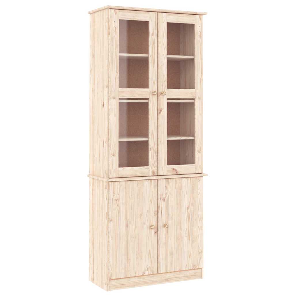 Staklena vitrina ALTA 77 x 35 x 186,5 cm od masivne borovine