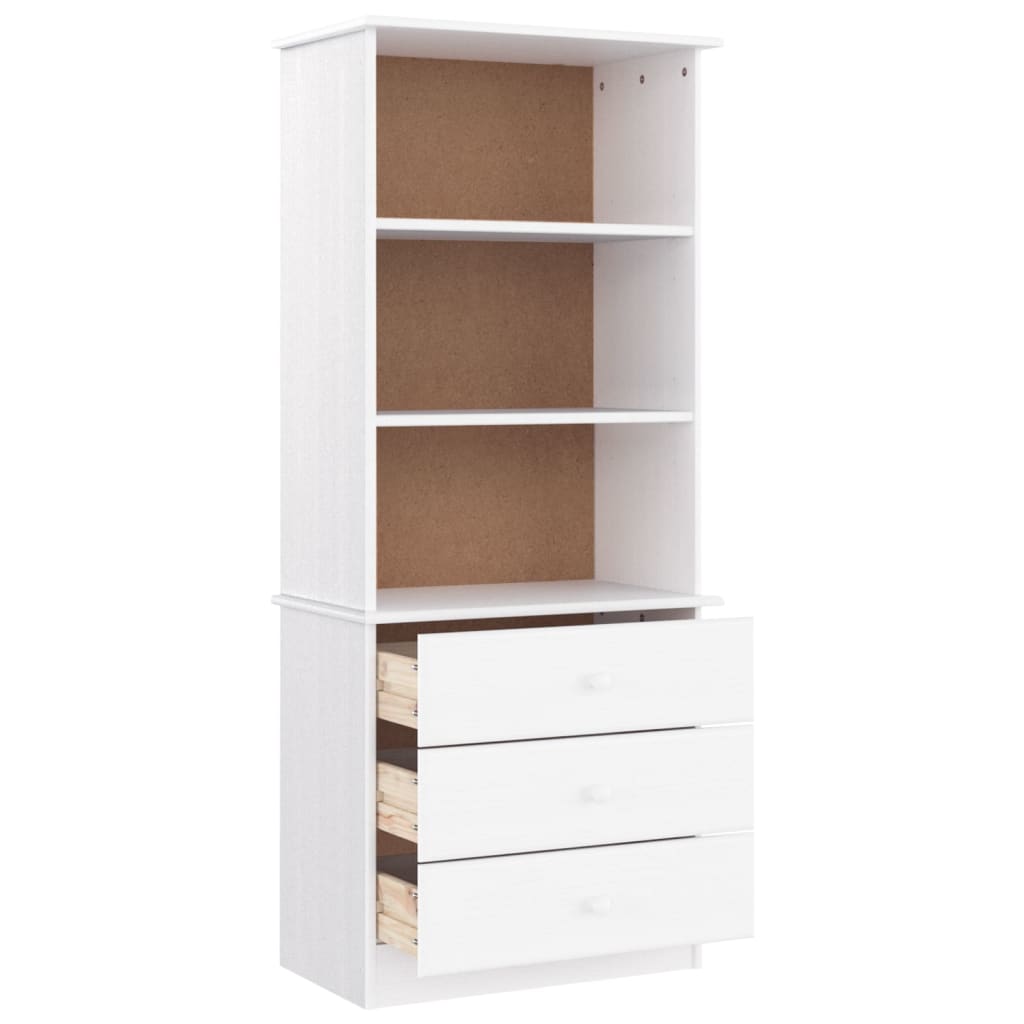 Regal za knjige s ladicama ALTA bijeli 60x35x142 cm od borovine