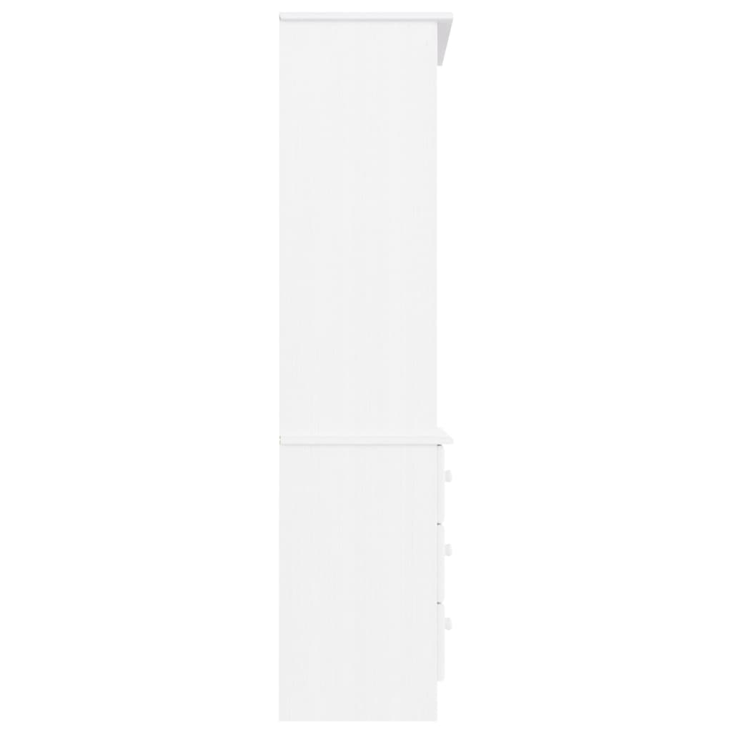 Regal za knjige s ladicama ALTA bijeli 60x35x142 cm od borovine