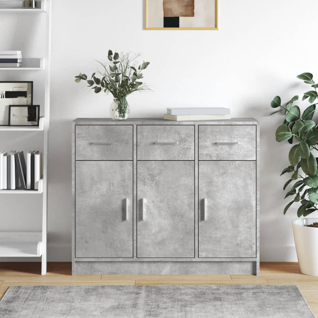 Komoda siva boja betona 91x28x75 cm od konstruiranog drva