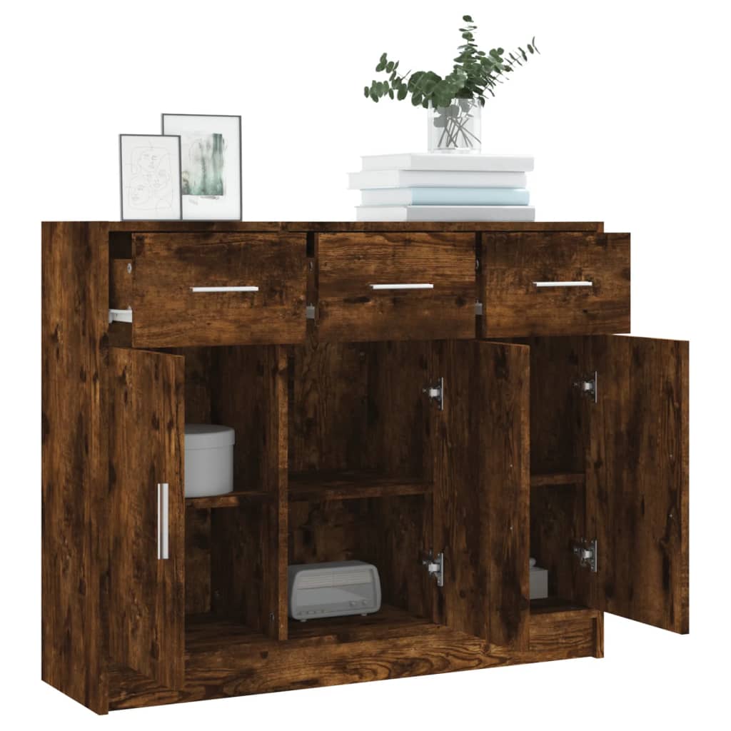Komoda boja dimljenog hrasta 91x28x75 cm konstruirano drvo