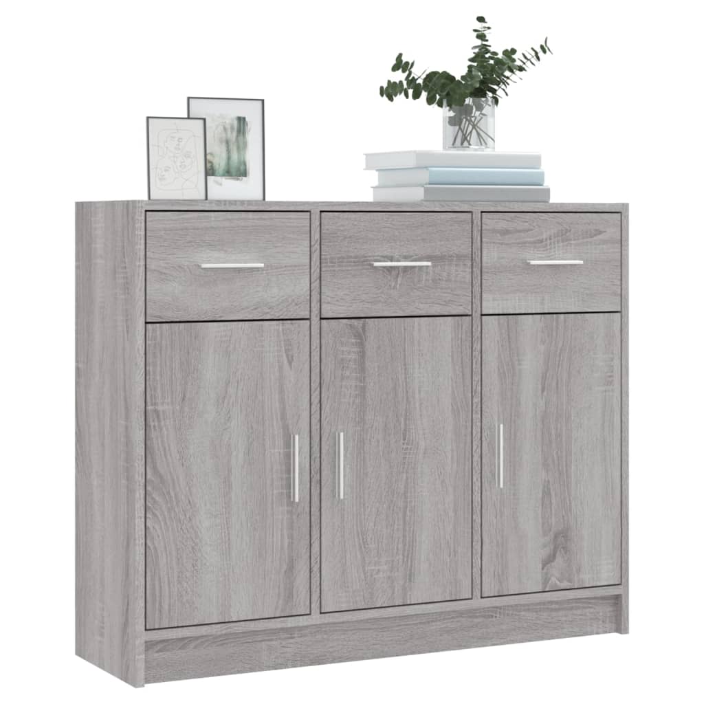 Komoda sivog hrasta sonome 91x28x75 cm od konstruiranog drva