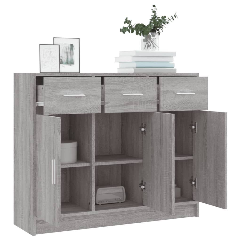 Komoda sivog hrasta sonome 91x28x75 cm od konstruiranog drva
