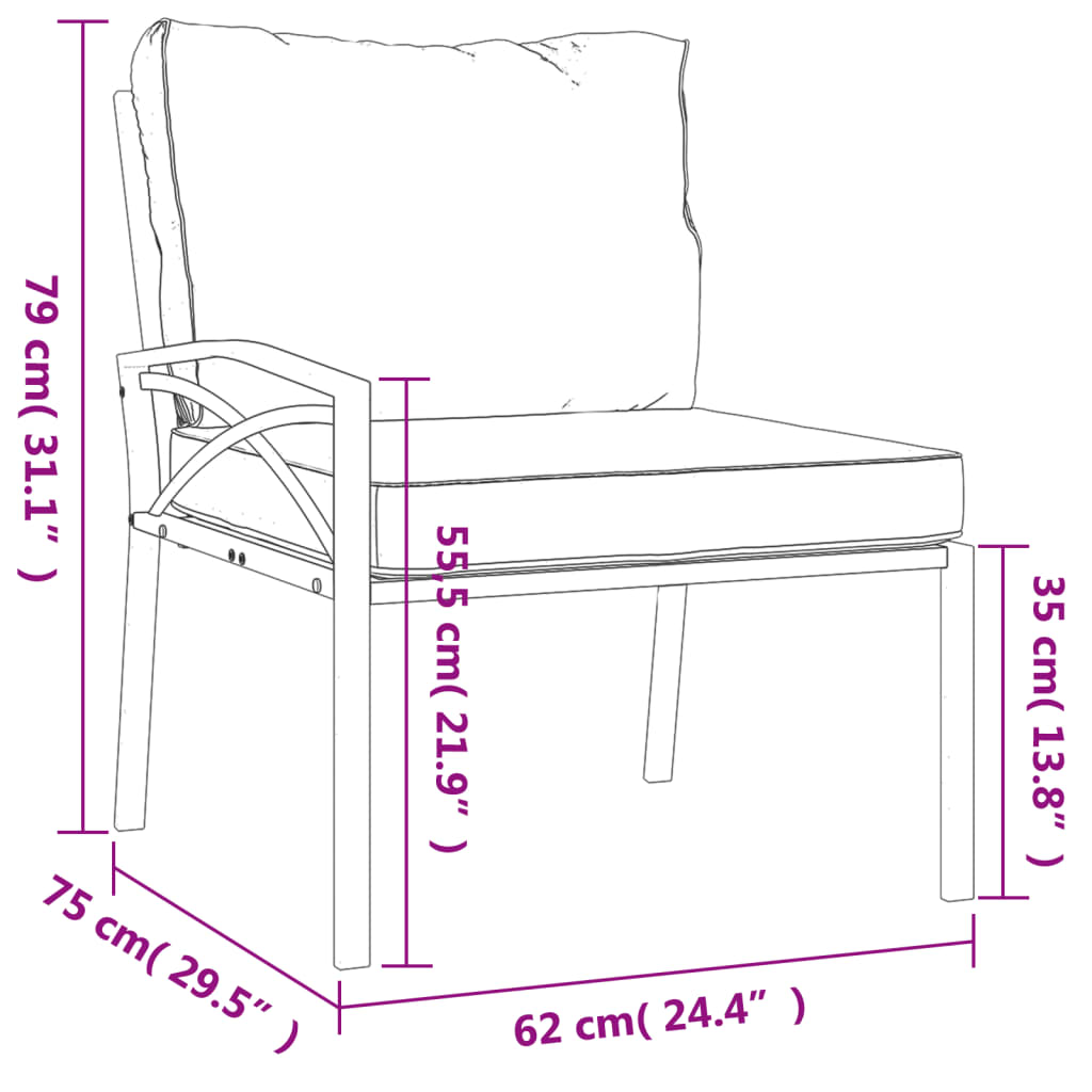 11-dijelna vrtna garnitura s jastucima siva čelična