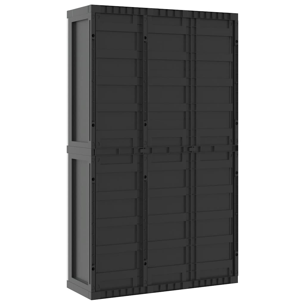 Vanjski ormarić za pohranu sivo-crni 97 x 37 x 165 cm PP