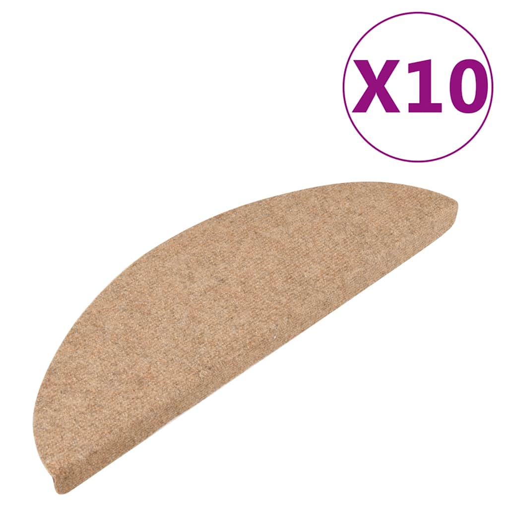 Samoljepljivi otirači za stepenice 10 kom 56 x 17 x 3 cm bež