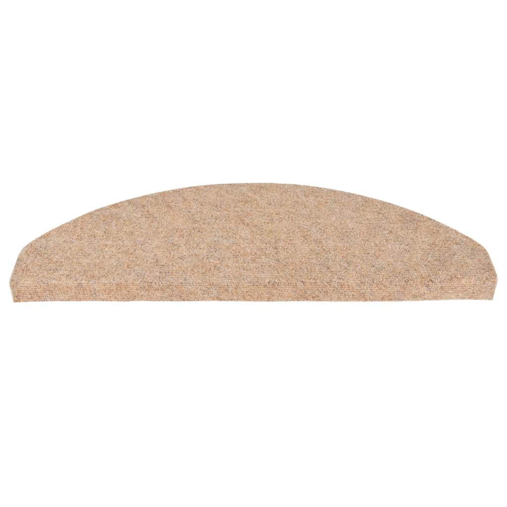 Samoljepljivi otirači za stepenice 10 kom bež 65x22,5x3,5 cm