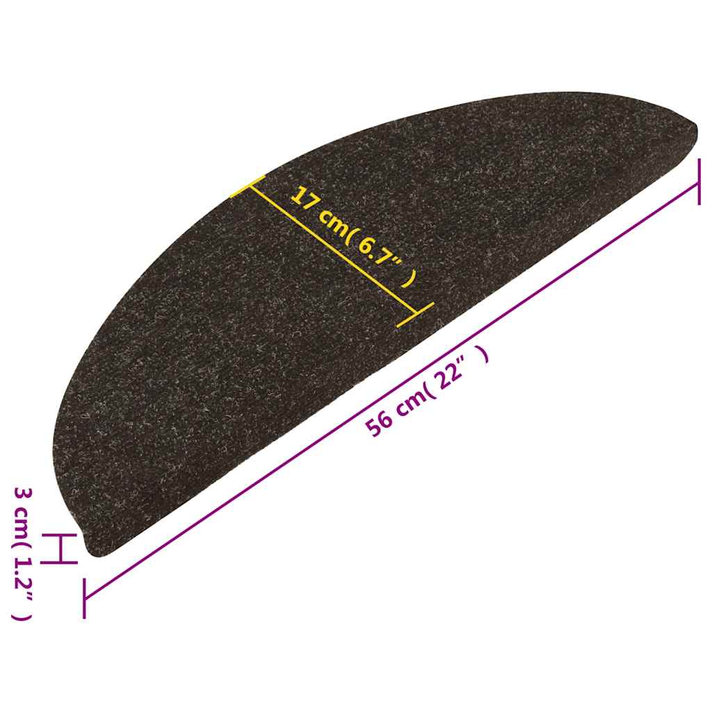 Samoljepljivi otirači za stepenice 10 kom antracit 56x17x3 cm