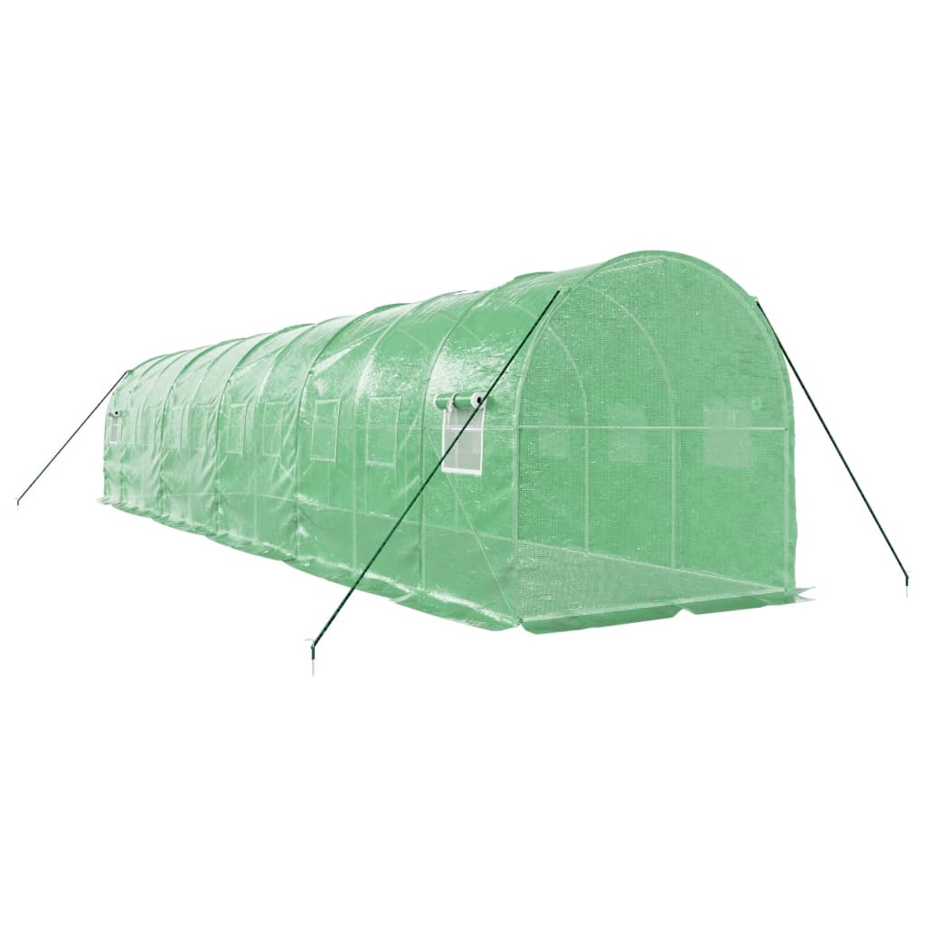 Staklenik s čeličnim okvirom zeleni 20 m² 10 x 2 x 2 m