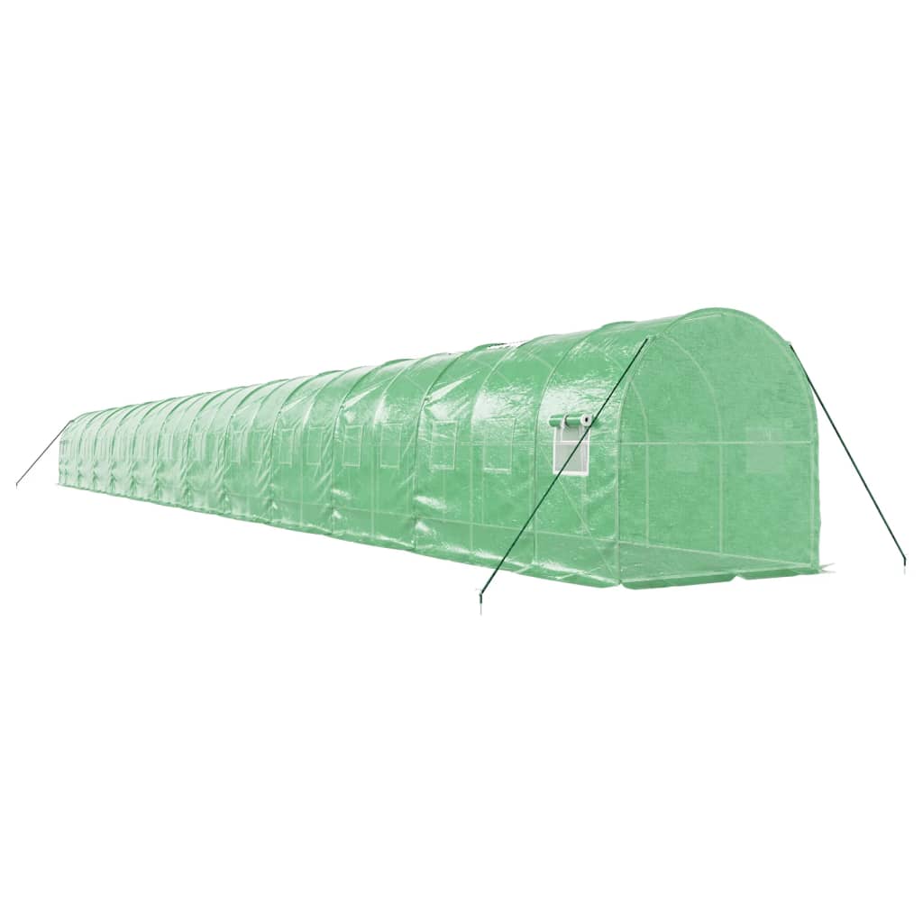 Staklenik s čeličnim okvirom zeleni 48 m² 24 x 2 x 2 m
