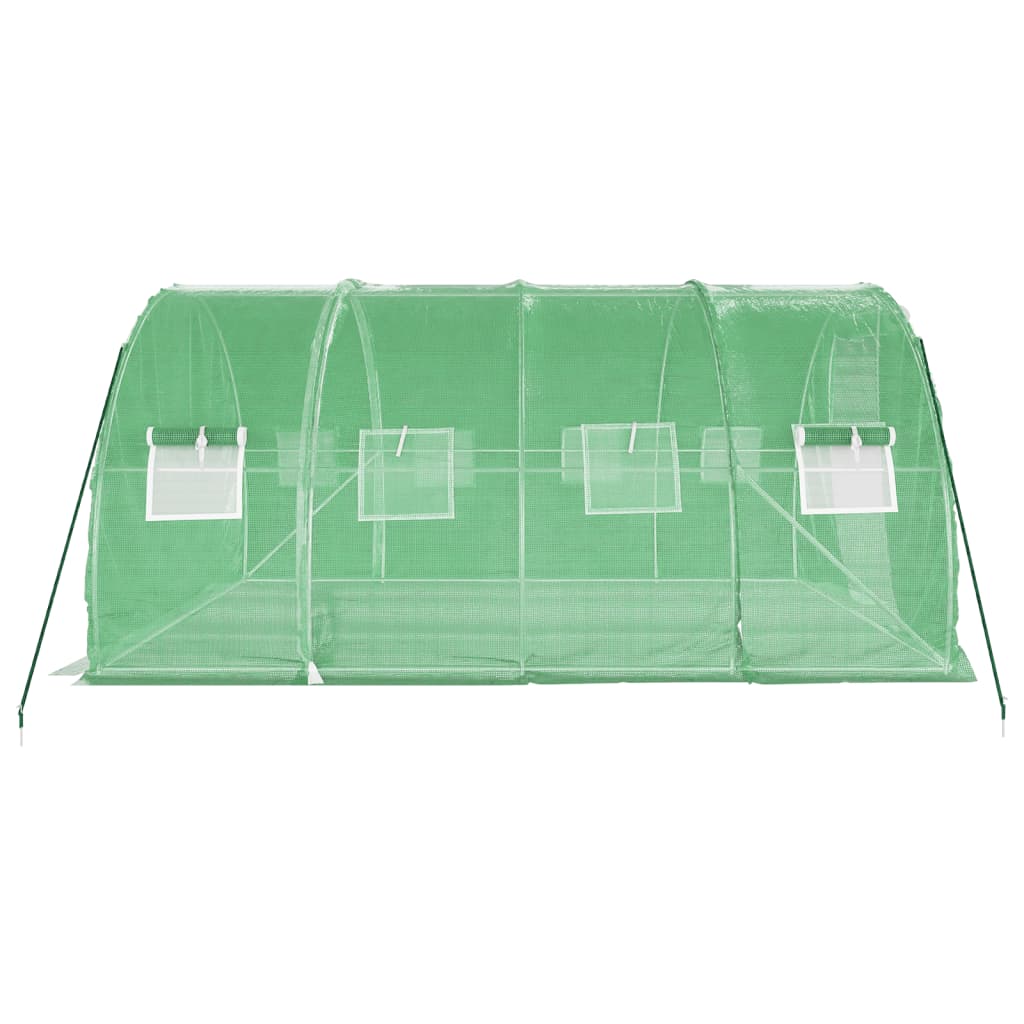 Staklenik s čeličnim okvirom zeleni 12 m² 4 x 3 x 2 m