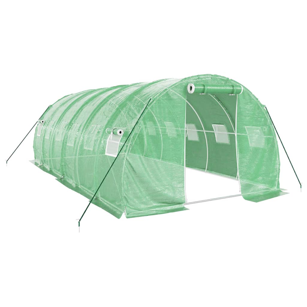 Staklenik s čeličnim okvirom zeleni 18 m² 6 x 3 x 2 m