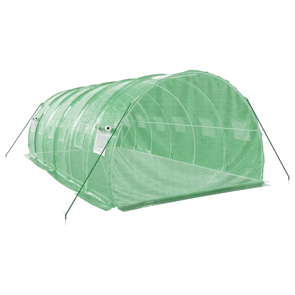 Staklenik s čeličnim okvirom zeleni 18 m² 6 x 3 x 2 m