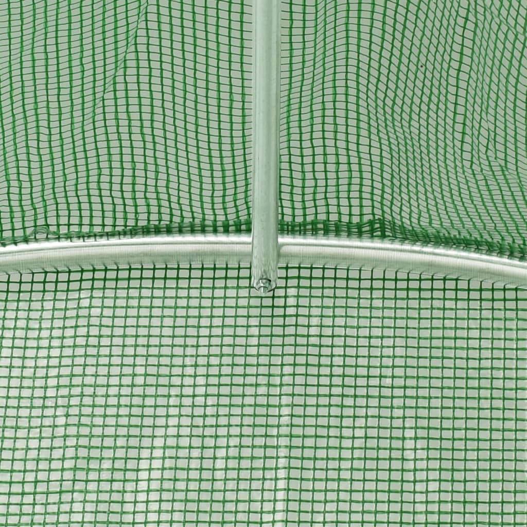 Staklenik s čeličnim okvirom zeleni 24 m² 8 x 3 x 2 m