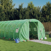 Staklenik s čeličnim okvirom zeleni 42 m² 14 x 3 x 2 m