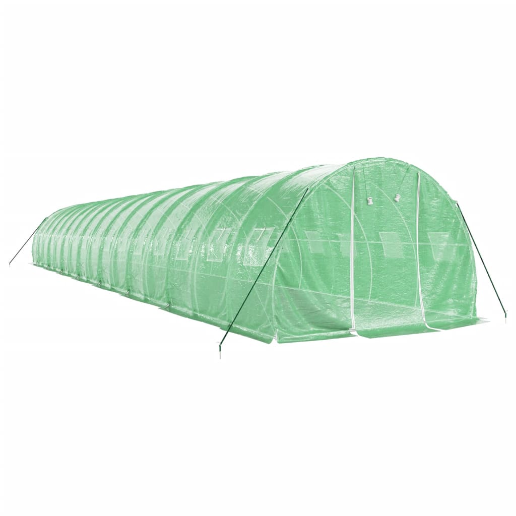Staklenik s čeličnim okvirom zeleni 48 m² 16 x 3 x 2 m