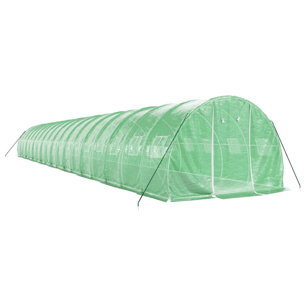 Staklenik s čeličnim okvirom zeleni 54 m² 18 x 3 x 2 m