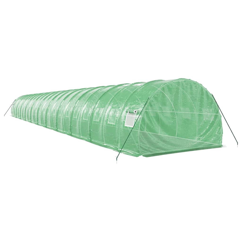 Staklenik s čeličnim okvirom zeleni 66 m² 22 x 3 x 2 m