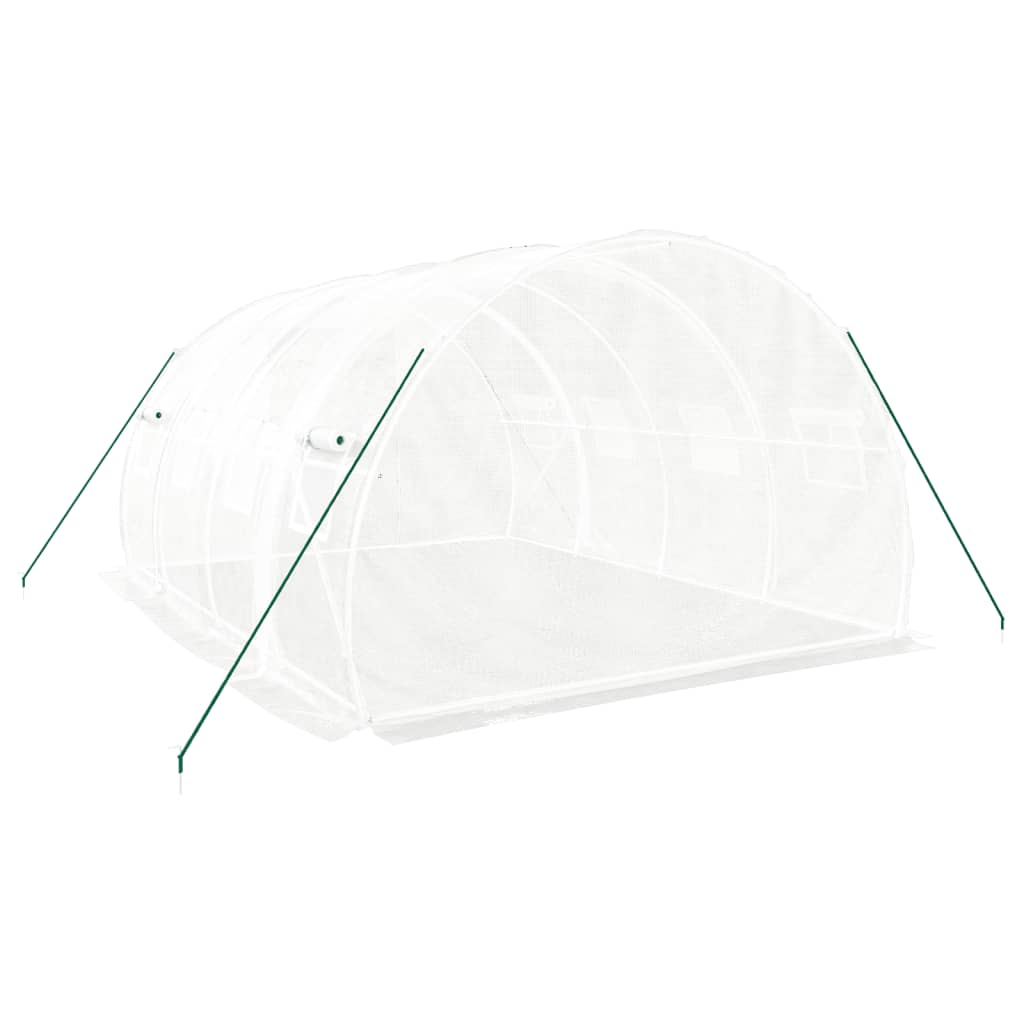 Staklenik s čeličnim okvirom Bijeli 12 m² 4x3x2 m