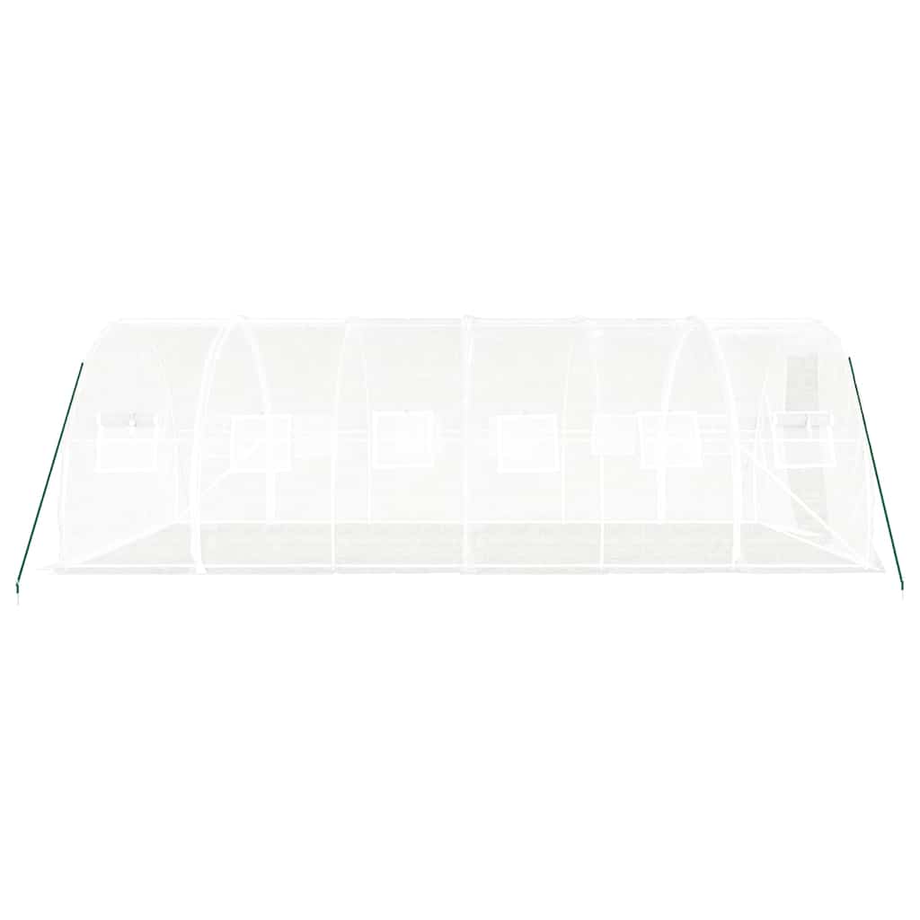 Staklenik s čeličnim okvirom bijeli 18 m² 6 x 3 x 2 m