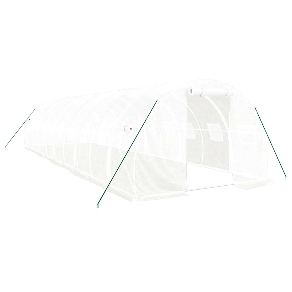 Staklenik s čeličnim okvirom bijeli 30 m² 10 x 3 x 2 m