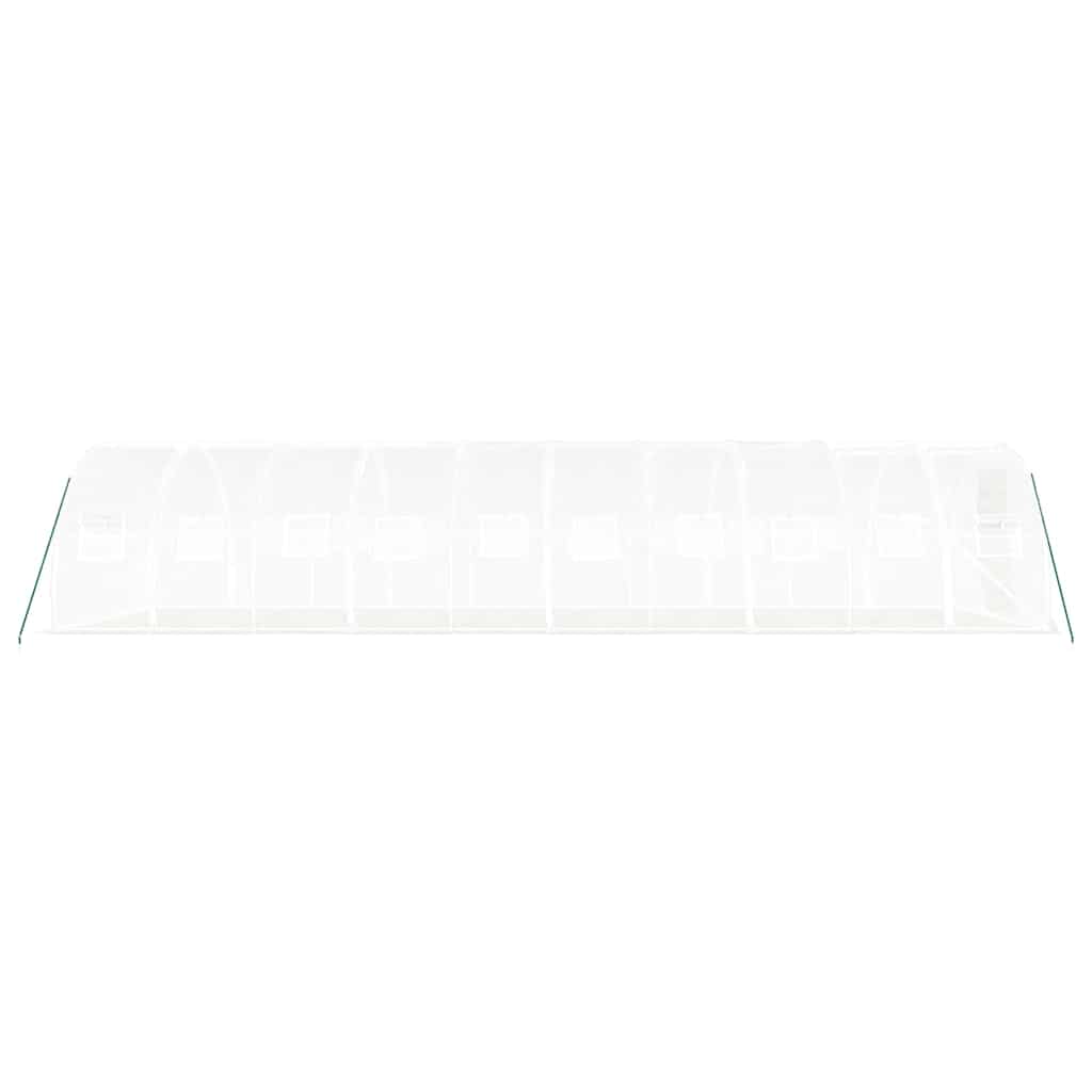 Staklenik s čeličnim okvirom bijeli 30 m² 10 x 3 x 2 m