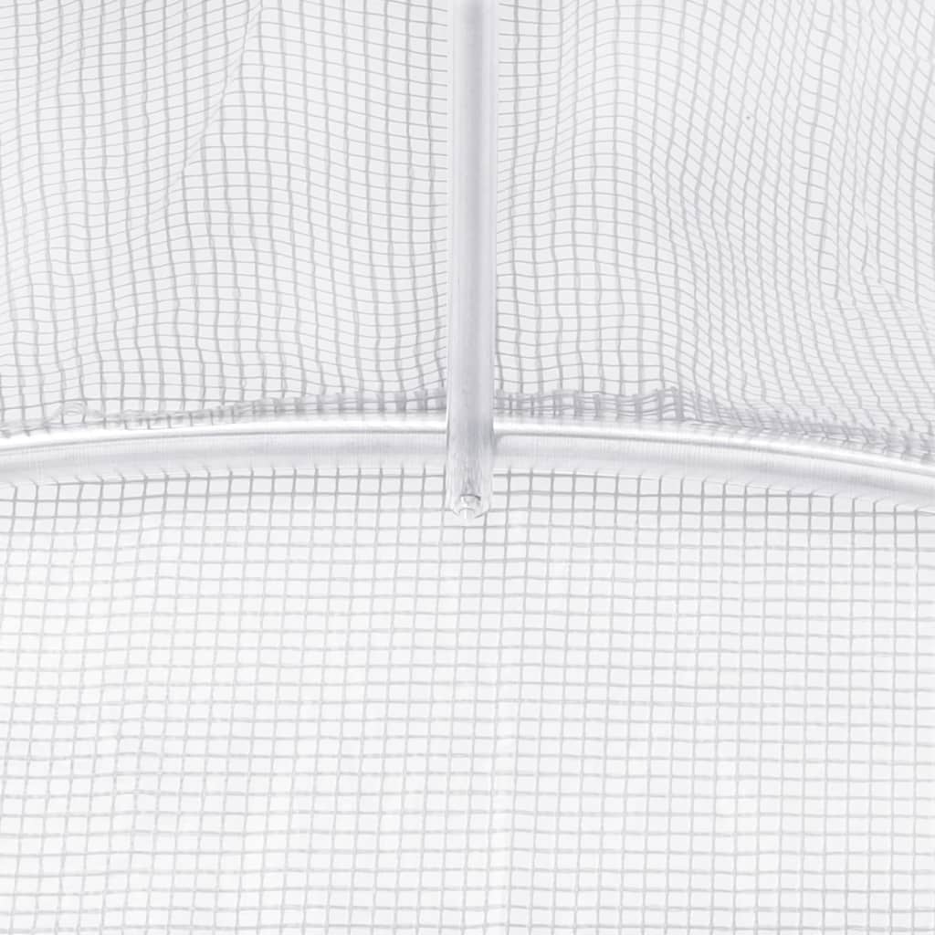 Staklenik s čeličnim okvirom bijeli 36 m² 12 x 3 x 2 m