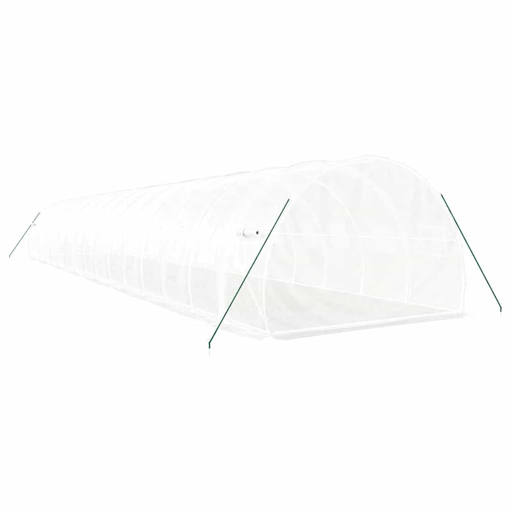 Staklenik s čeličnim okvirom bijeli 48 m² 16 x 3 x 2 m