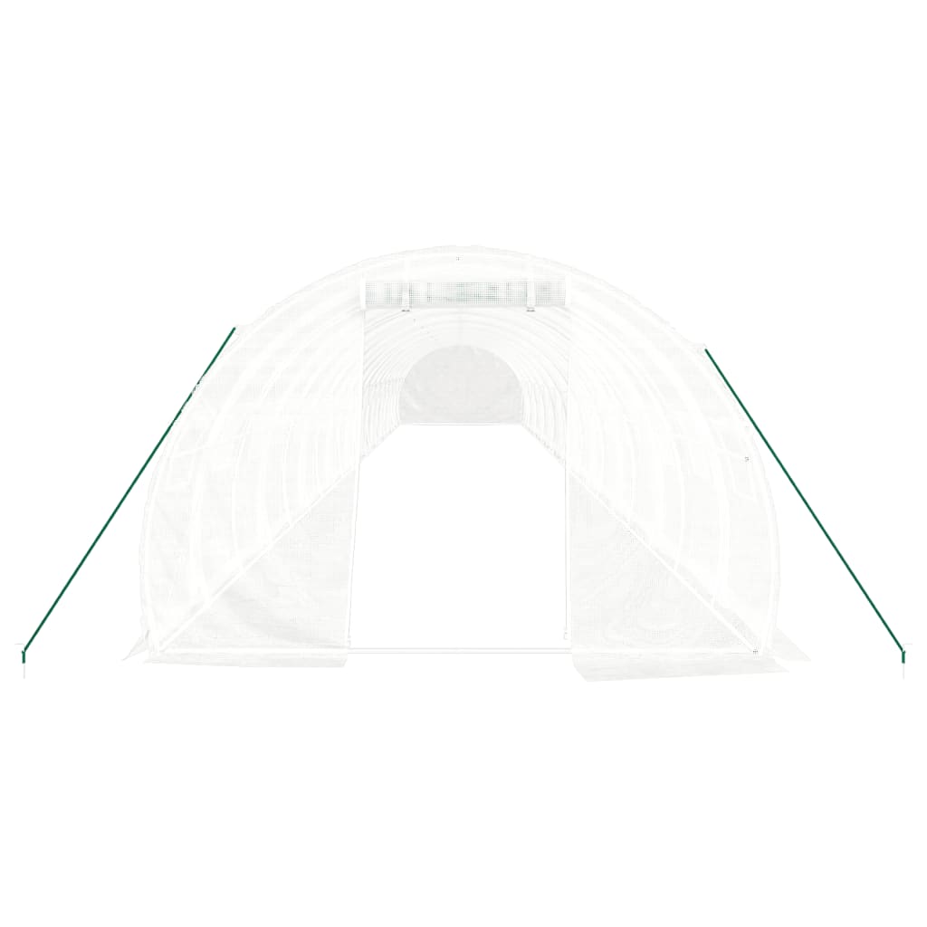 Staklenik s čeličnim okvirom bijeli 60 m² 20 x 3 x 2 m