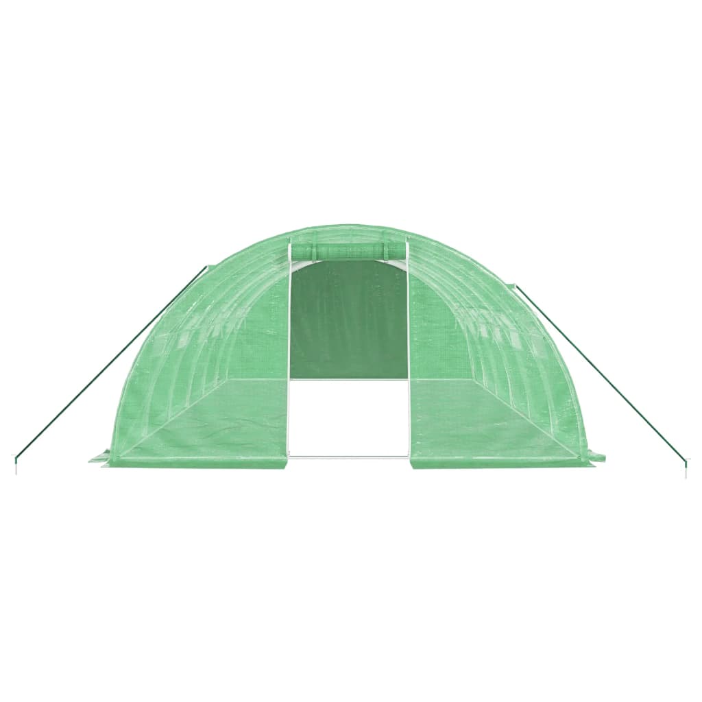 Staklenik s čeličnim okvirom zeleni 24 m² 6 x 4 x 2 m