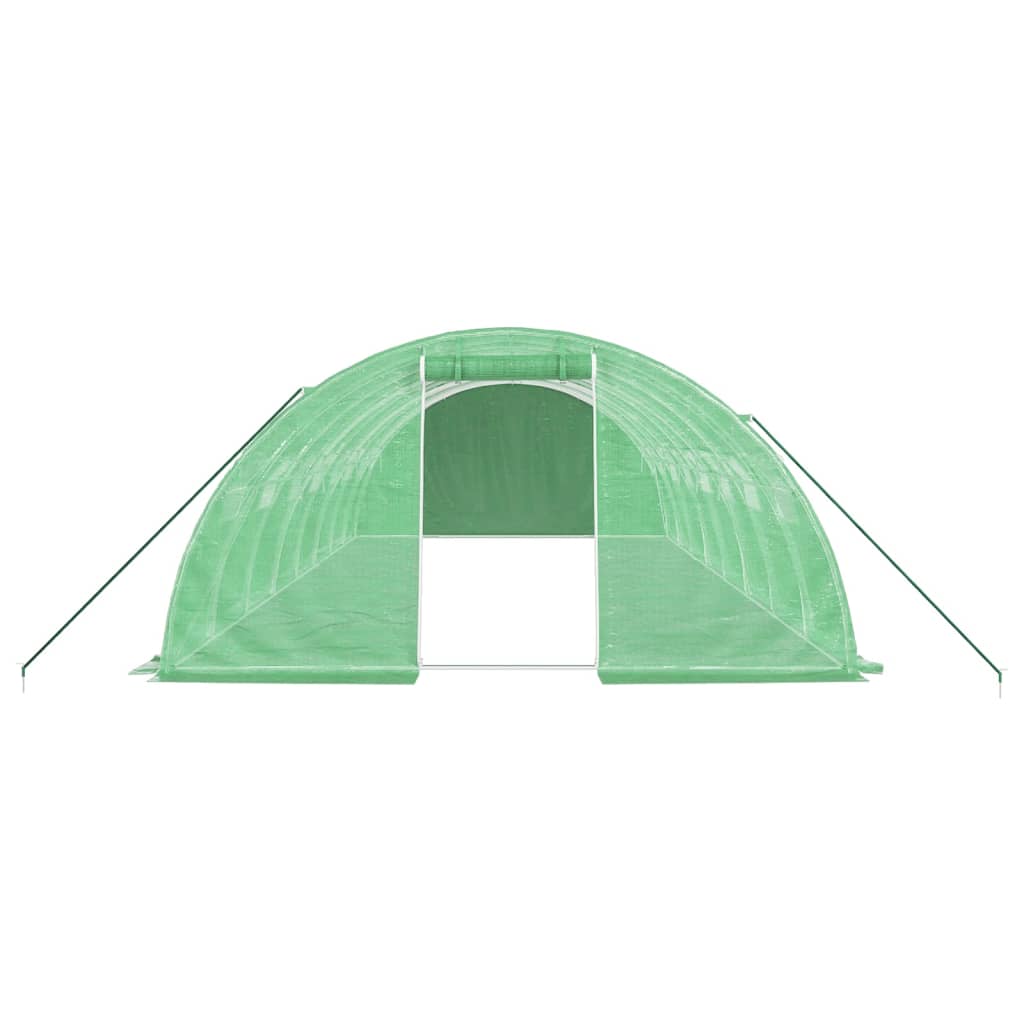 Staklenik s čeličnim okvirom zeleni 32 m² 8 x 4 x 2 m