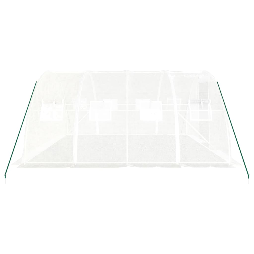 Staklenik s čeličnim okvirom Bijeli 16 m² 4x4x2 m