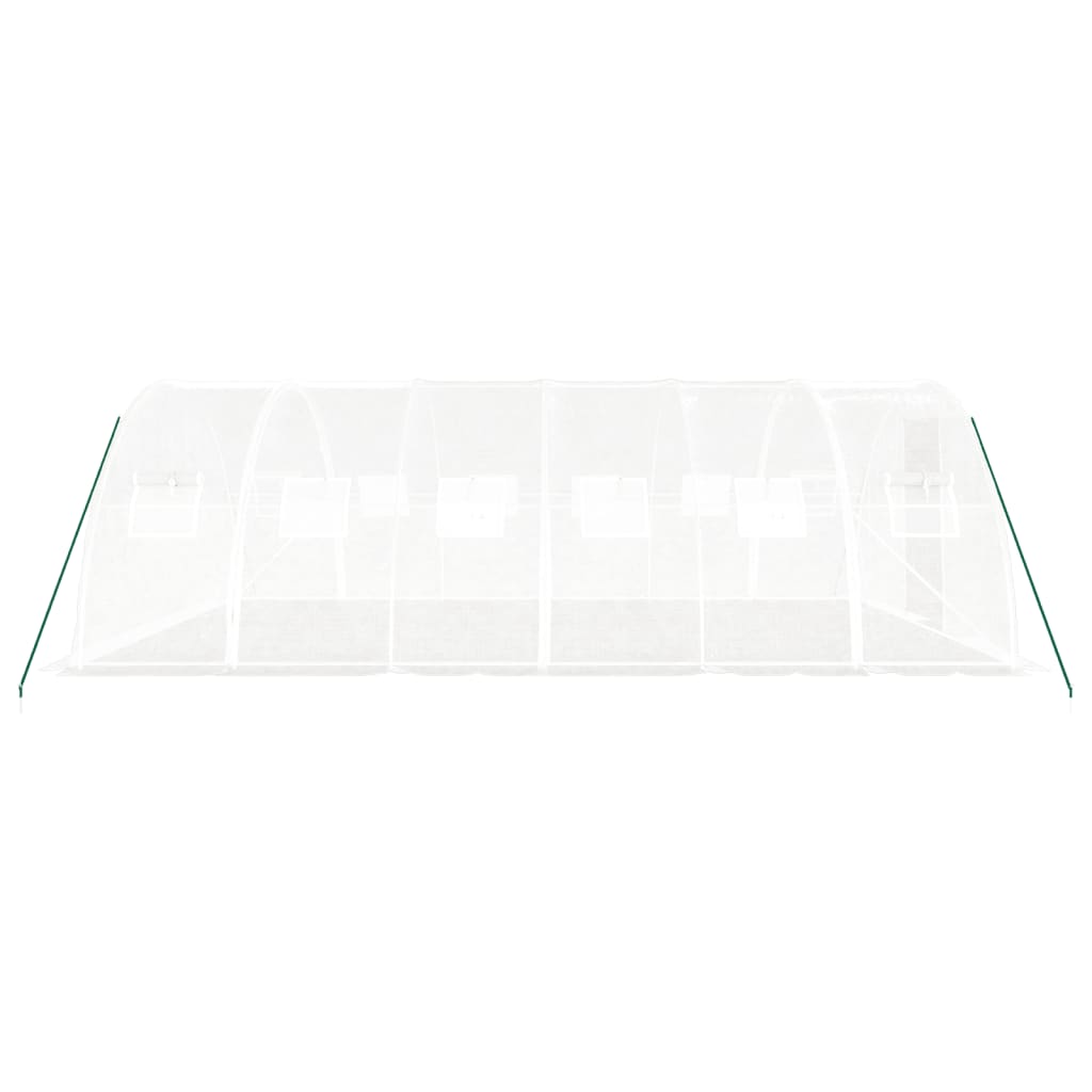 Staklenik s čeličnim okvirom bijeli 24 m² 6 x 4 x 2 m