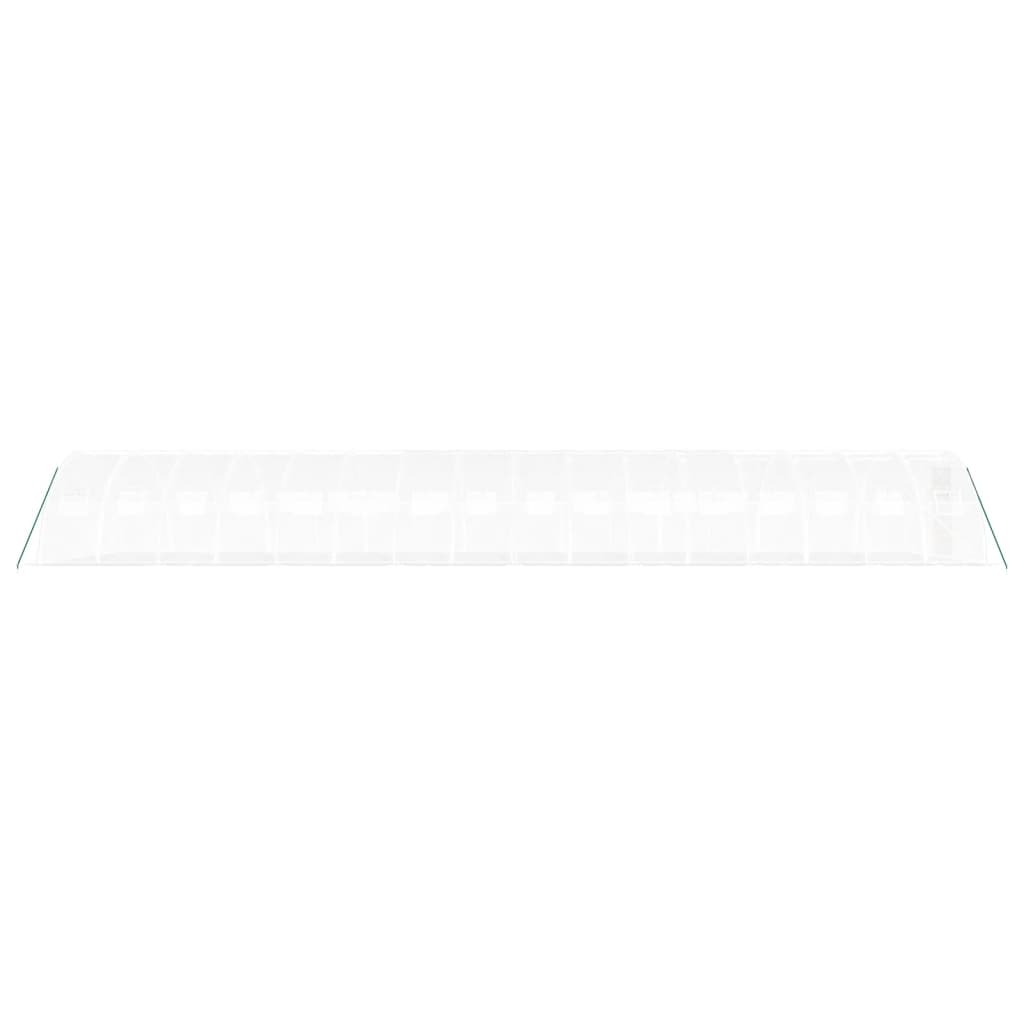 Staklenik s čeličnim okvirom bijeli 64 m² 16 x 4 x 2 m