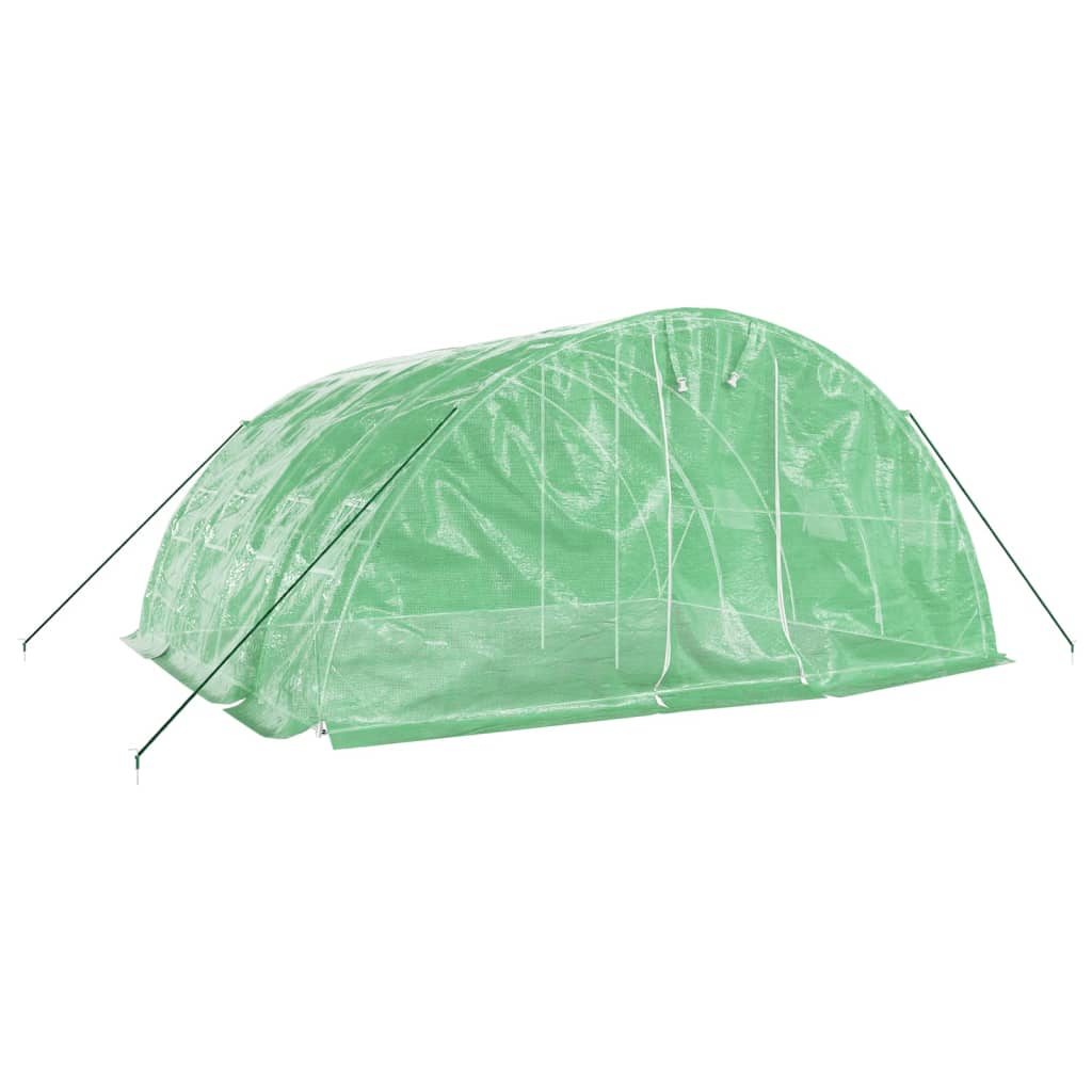 Staklenik s čeličnim okvirom zeleni 20 m² 5 x 4 x 2,3 m