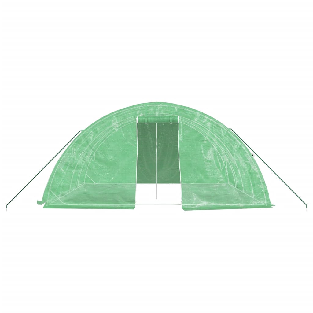 Staklenik s čeličnim okvirom zeleni 20 m² 5 x 4 x 2,3 m