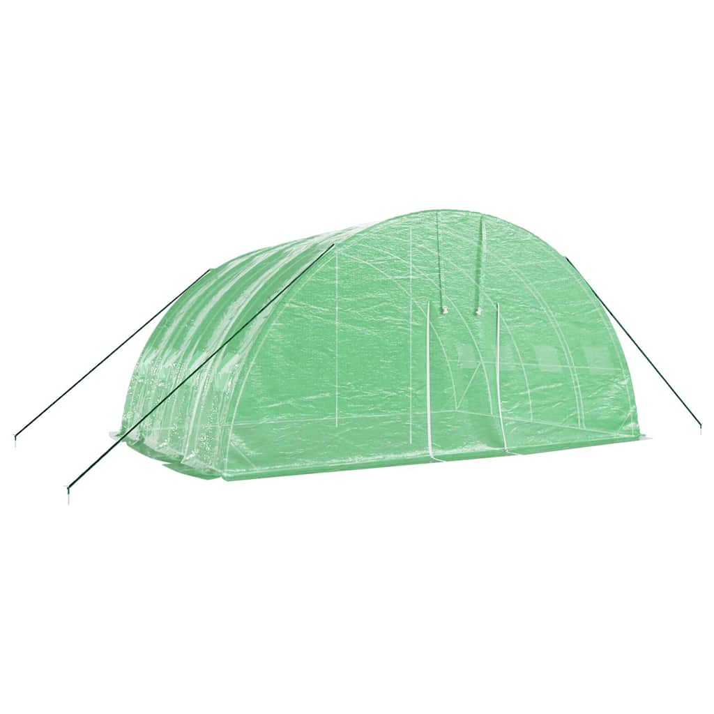 Staklenik s čeličnim okvirom zeleni 24 m² 6x4x2,85 m