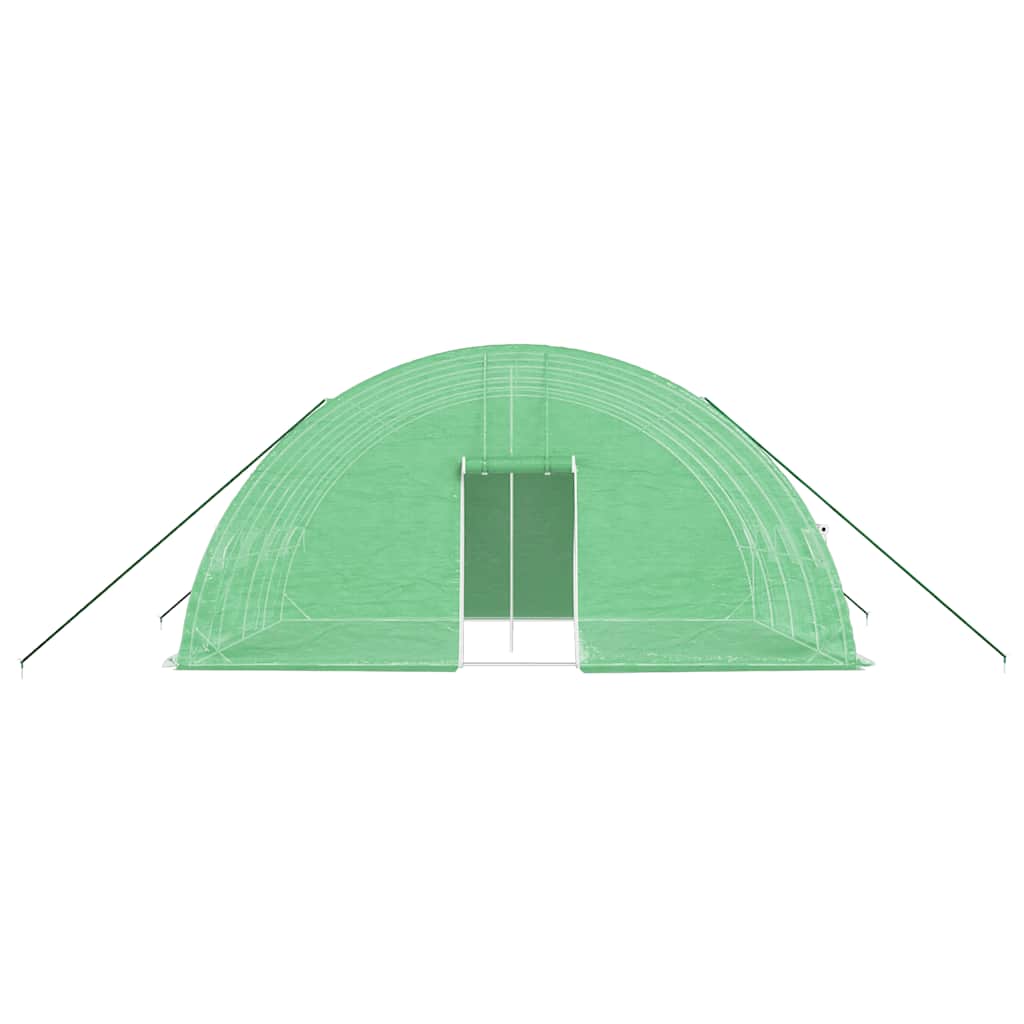 Staklenik s čeličnim okvirom zeleni 24 m² 6x4x2,85 m