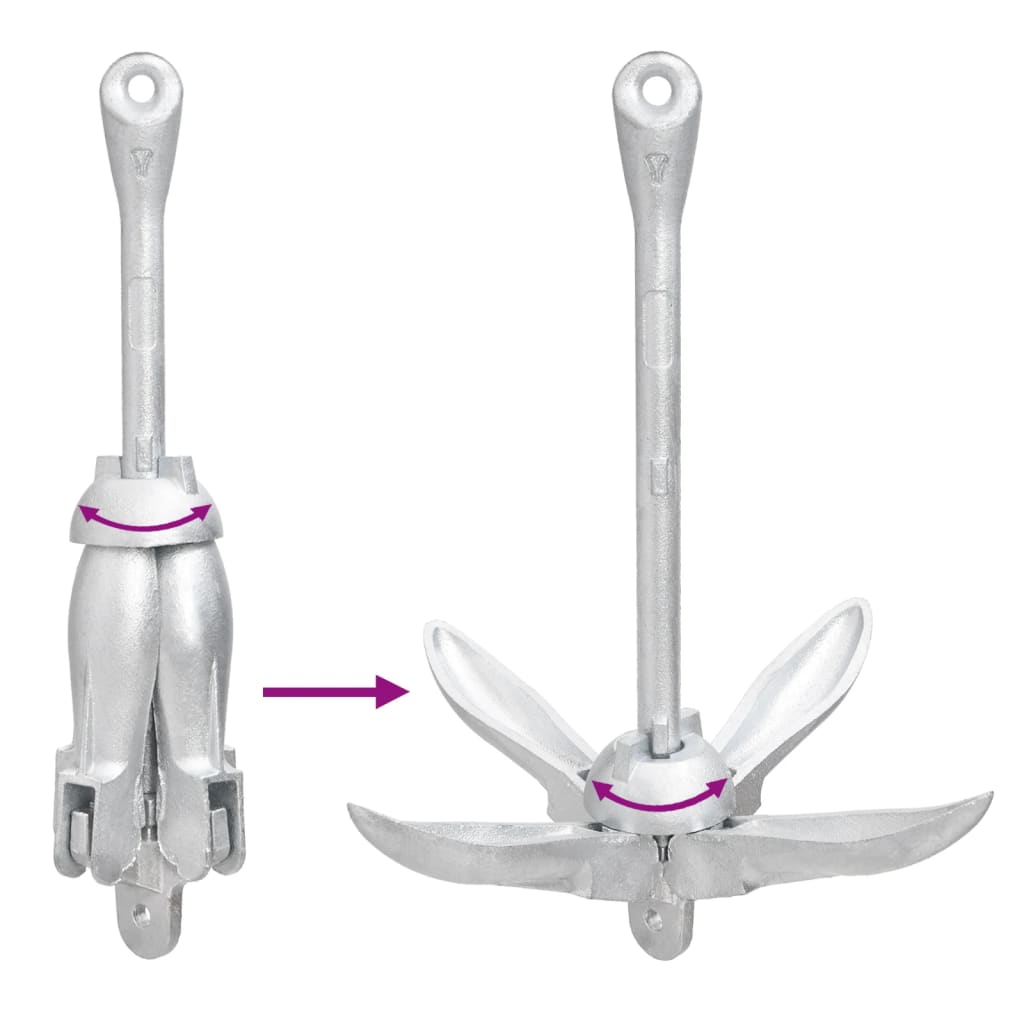 Sklopivo sidro srebrno 6 kg vruće pocinčano lijevano željezo