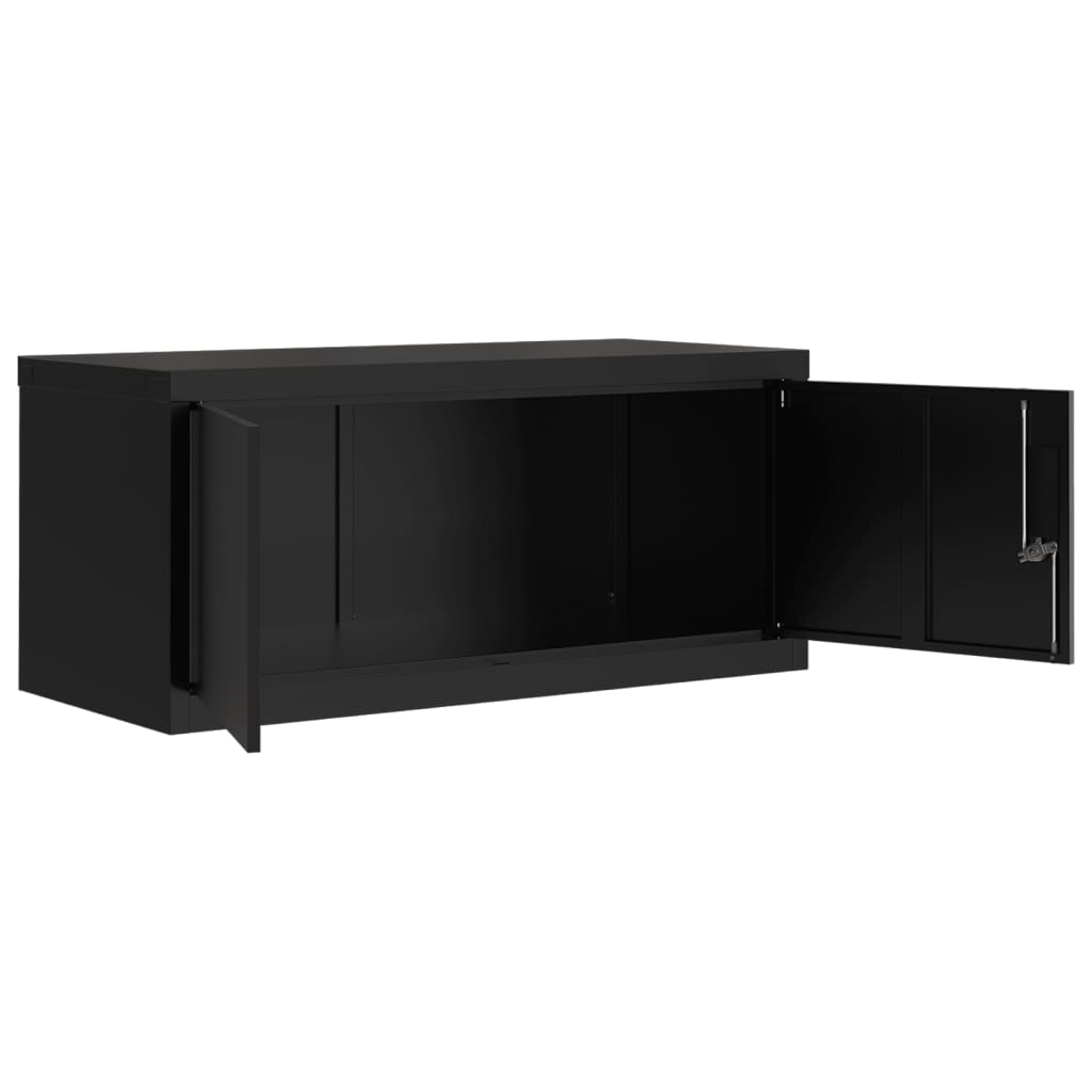 Ormarić za spise crni 90x40x130 cm čelični